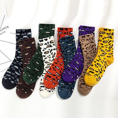 China High Quality Anti-Fault Fashion Leopard Print Socks Women Cotton Terry Socks Winter Thick Fluffy Wool Leopard Socks for sale