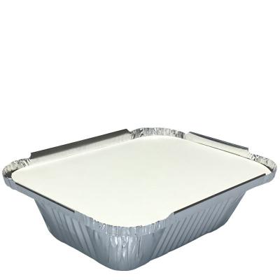 China Recycle Round Aluminum Airline Meal Box 800ml 14g Weigh Disposable Food Containers With Lid for sale