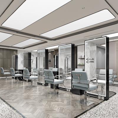 China Nordic minimalist lighted hair salon mirror with LED lamp floor hairdressing mirror for barber shop for sale