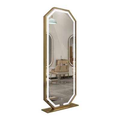 China Home living room Nordic minimalist haircut full body floor lighted mirror led bedroom fitting mirror for sale