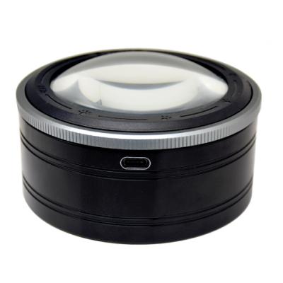 China K9 Lens & AL Base Aluminum Magnifying Glass , Round Magnifying Glass Jar Led Dimming for sale