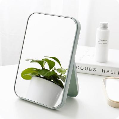 China Factory Wholesale Customized Cheap Desk Standing Plastic Square Vanity Makeup Mirror for sale