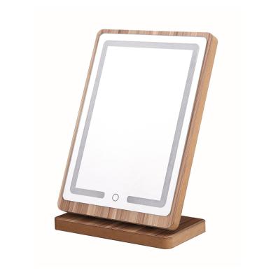 China Wooden Adjustable LED Lighted Lighted Desktop Dressing Table Mirror, Beauty Light Up Makeup Mirror for sale