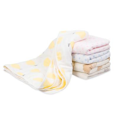 China Breathable Big Sale! 6 Layers Toddler Blanket Cotton Muslin Jacquard With Lovely Fruit Printed Design 40