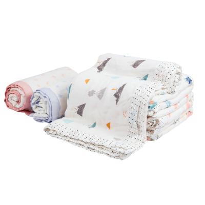 China Wholesale Soft Breathable 4 Layers Cotton Baby Blankets Bamboo Soft Knitted Baby Blanket For Newborn for sale