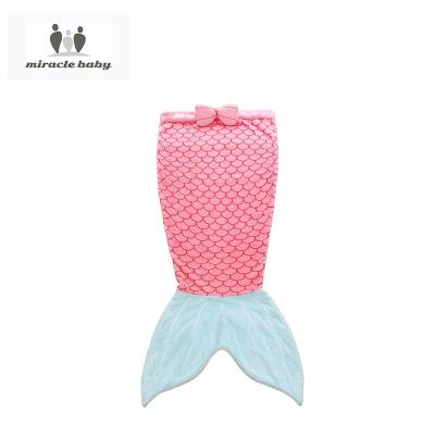 China Flannel Mermaid Tail Shark Crocodile Cotton Baby Cover Sleeping Bag Miracle Baby Sleep Sack Portable Flannel Baby Sleeping Bag for sale