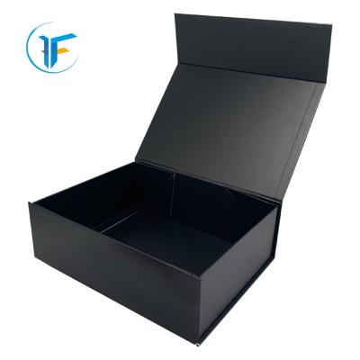 China Handmade Black Book Shaped Rigid Cardboard Foldable Gift Box for sale