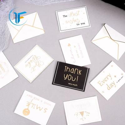 China paper & Custom Cardboard Business Thank You Card Printing Service Gold Foil Envelope Thank You Cards Wedding for sale