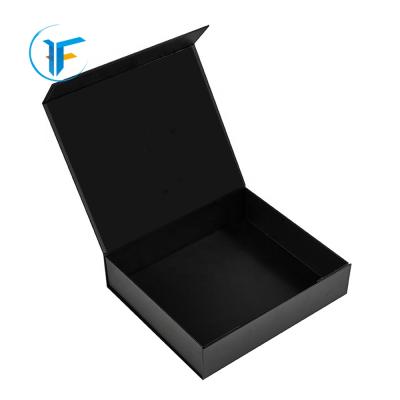 China Handmade Cardboard Gift Box Collapsible Black Collapsible Magnetic Closure Collapsible Rigid Box for sale