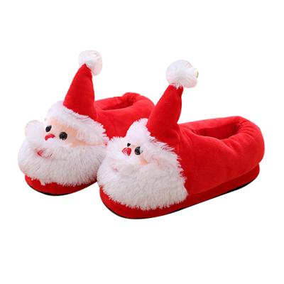 China Anti-Smell Christmas Plush Slippers With Heels Custom Embroidered Slippers for sale