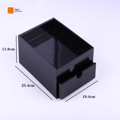 China Home Luxury Black Hotel / Hotel Polyresin Home Decor Bathroom Accessories Storage Amenities Design Custom Resin Amenities Box With Drawer for sale