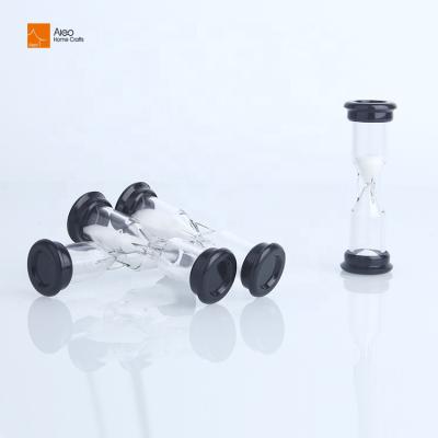 China Cheap plastic safe cute black cute gift/timing/timer mini 1 2 3 Min Wholesale Hourglass For Children decoration sand for sale