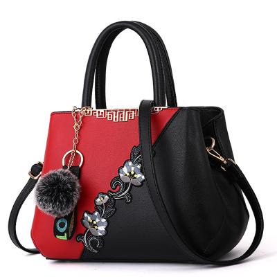 China Weave 2021 New Fashion Hand Color Hair Ball Single Shoulder Opposite Oblique Cross Tote Handbags Set For Women Large for sale