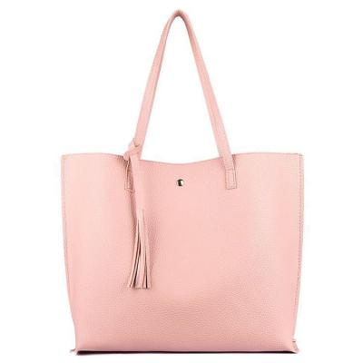 China 2021 New Stitching Yarn Bag PU Female Shoulder Large Aesthetic Wholesale Tote Bags For Women Large Tassel Tote Bags For Women for sale