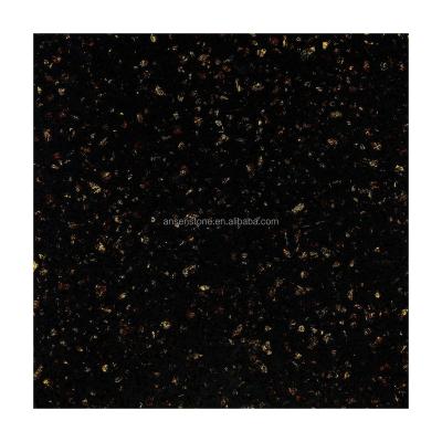 China Golden Black Galaxy AS-G081 Quartz Slabs Vanity Tops Price for Wholesale for sale