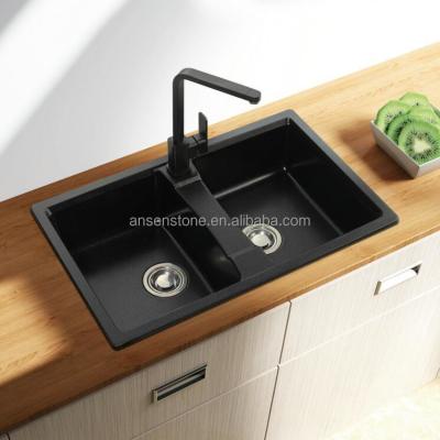 China Quartz Stone Basin Quartz Stone Sink Composite Stone Kitchen Sink Graphic Design zu verkaufen