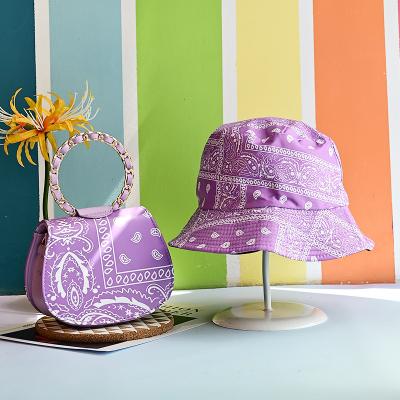 China High quality 2021 WDC good quality the fashionable collocation of multi-color braided hat and shell hand-held bag for sale