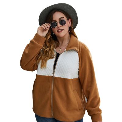 China Breathable Plus Size High Quality Inexpensive Color Matching Long Sleeve Lapel Women's Jacket 2020 Low MOQ for sale