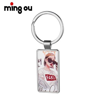 China Metal Keychains DIY Your Logo Blank Metal Double Sided Sublimation Keychains for sale