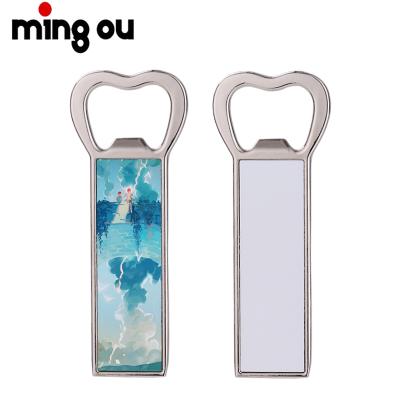 China Convenient Multifunctional Fridge Magnet Bottle Opener Sublimation Metal Fridge Magnet Bottle Opener for sale