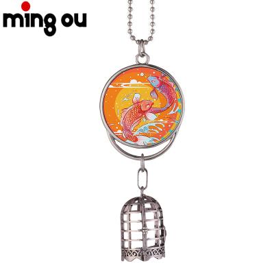 China Business Birdcage Can Put Perfume Sublimation Blanks Double-Sided Printing Car Hanger Pendant Ornament for sale