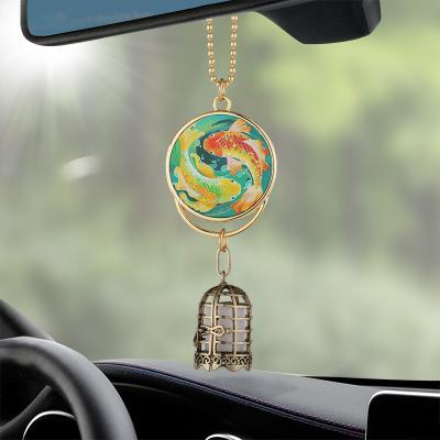 China Business new product birdcage can put perfume blanks double-sided printing car hanger pendant ornament for sublimation for sale