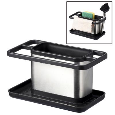 China Sustainable New Design Stainless Steel Metal Sink Kitchen Sponge Organizer For Home for sale