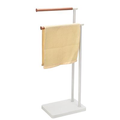 China Fashion Luxury Gold White Stainless Steel Rose Towel Rack Towel Hanger for sale