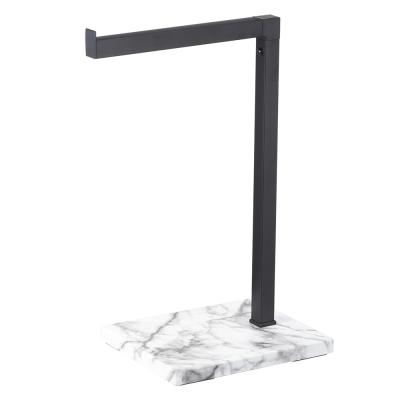 China Fashion Mable Base Metal Kitchen Towel Rack Free Standing Hand Towel Rack For Table Top for sale