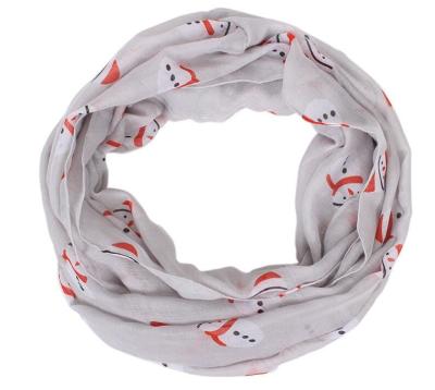 China 2022 European American Promotional Custom Branded 100% Polyester Gauze Viscose Infinity Scarf High Quality Women for sale