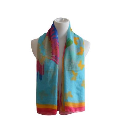 China 2021 New Arrival European American Chiffon Shawl 100% Polyester Floral Printing Scarf For Women for sale