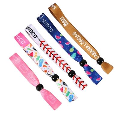 China High quality concert promotion event festival wristbands / heat-transfer printing polyester wristbands / fabric wrist bands for sale