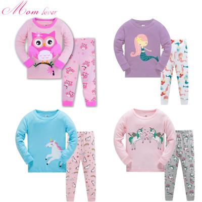 China Breathable Cartoon Children Clothes Set 2 Piece Children Pajamas Autumn Winter 100% Cotton Children Pajamas for sale