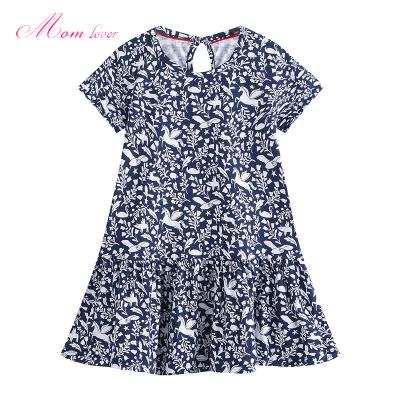 China 2021 summer short sleeve children's clothing breathable cartoon printing girls clothes dress cute dresses for girls for sale