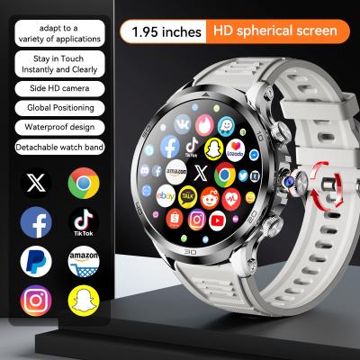 China H19 Sim Card Smart Watch 4G Android / Rotating Camera Smart Watch 1.95 Inch AMOLED 1990mAh for sale