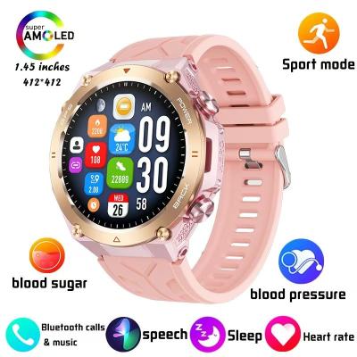 China 1ATM Waterproof GPS Smart Watch 1.45 Inch Magnetic Charging SmartWatch KC82 for sale