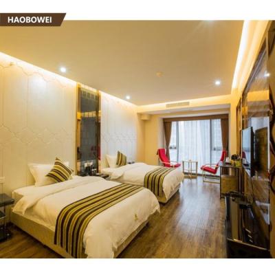 China Traditional Australian Style Plywood Hotel Room Beds With Chair / Hotel Bed Frame for sale