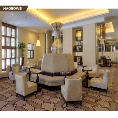 China Traditional Comfortable Fabric Wing Back Furniture / Hotel Lobby High Back Chair for sale