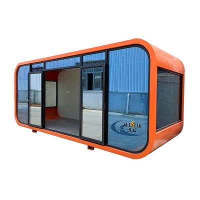 China Apple 2022 new luxury creative luxury cabin prefab container house for cafes and tiny shops for sale