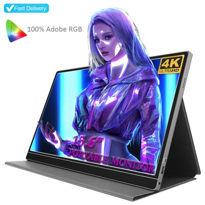 China Aluminum Alloy Sibolan Type-C Portable Monitor 15.6 Inch USB 500 Brightness 100% Color Range Monitor PC 4k LCD Monitor Screen For PS5 for sale