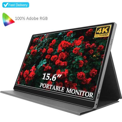 China Aluminum Alloy Sibolan Type-C Portable Monitor 15.6 Inch USB 500 Brightness 100% Color Range Monitor PC 4k LCD Monitor Screen For PS5 for sale