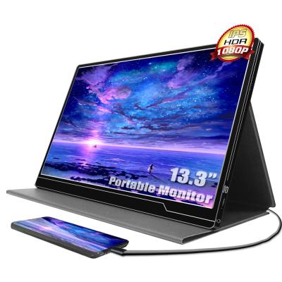 China Aluminum alloy 13 inch 4k portable capacitive high end uhd portable gaming monitor 4k with build in battery usb type c for sale