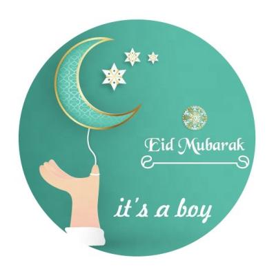 China Self Adhesive Custom Logo Printed Self Adhesive Thank You Gift Boxes Gift Stickers Ramadan Mubarak Stickers for sale