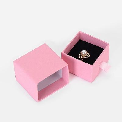 China Drawer type Matt Pink Drawer Type Custom Logo Printed Gift Packing Box for jewelry and navel for sale