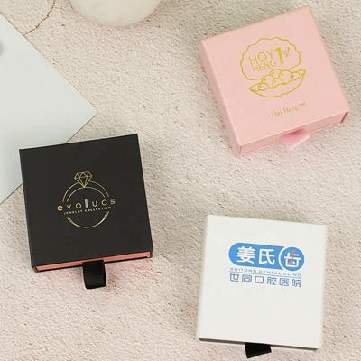 China Custom Recyclable Logo Printed Cardboard Paper Jewelry Packaging Box Slide Out Drawer Box For Rings Bracelet for sale