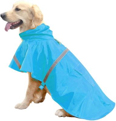 China Viable Hot Selling Poncho Adjustable Pet Waterproof Snowproof Dog Raincoat Clothes Reflective Large Dog Raincoat for sale