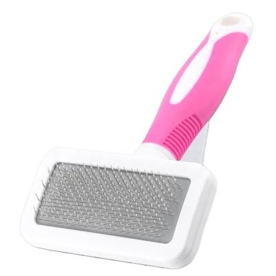 China Sepillos Viable Cepillos Para Perro Customized Logo Brush Knot Grooming Pet Cleaning Hair Brush Tpr Stainless Steel Detangler for sale