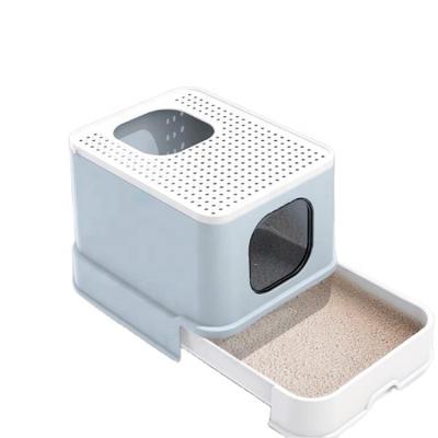 China Sustainable Caja De Arena Para Gato Wholesale Plastic Cat Toilet With Scoop Luxury Automatic Bin Drawer For Cats for sale