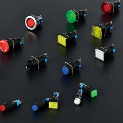 China Plastic/PC arcade push button switch radio on illuminated push button led L16A 16mm plastic push button for sale