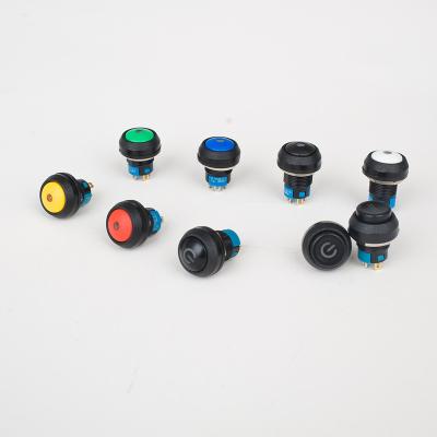 China Colorful Plastic Button 12mm Yellow Color Momentary Waterproof Push Button Switch for sale